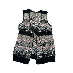 Dor Dor boho hippie crochet sweater vest cardigan L